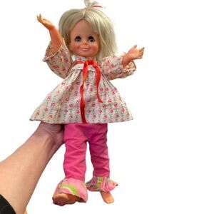 Ideal Velvet Doll Vintage 1970 Crissy Cousin Hair Grows Sleep Eyes Back Knob